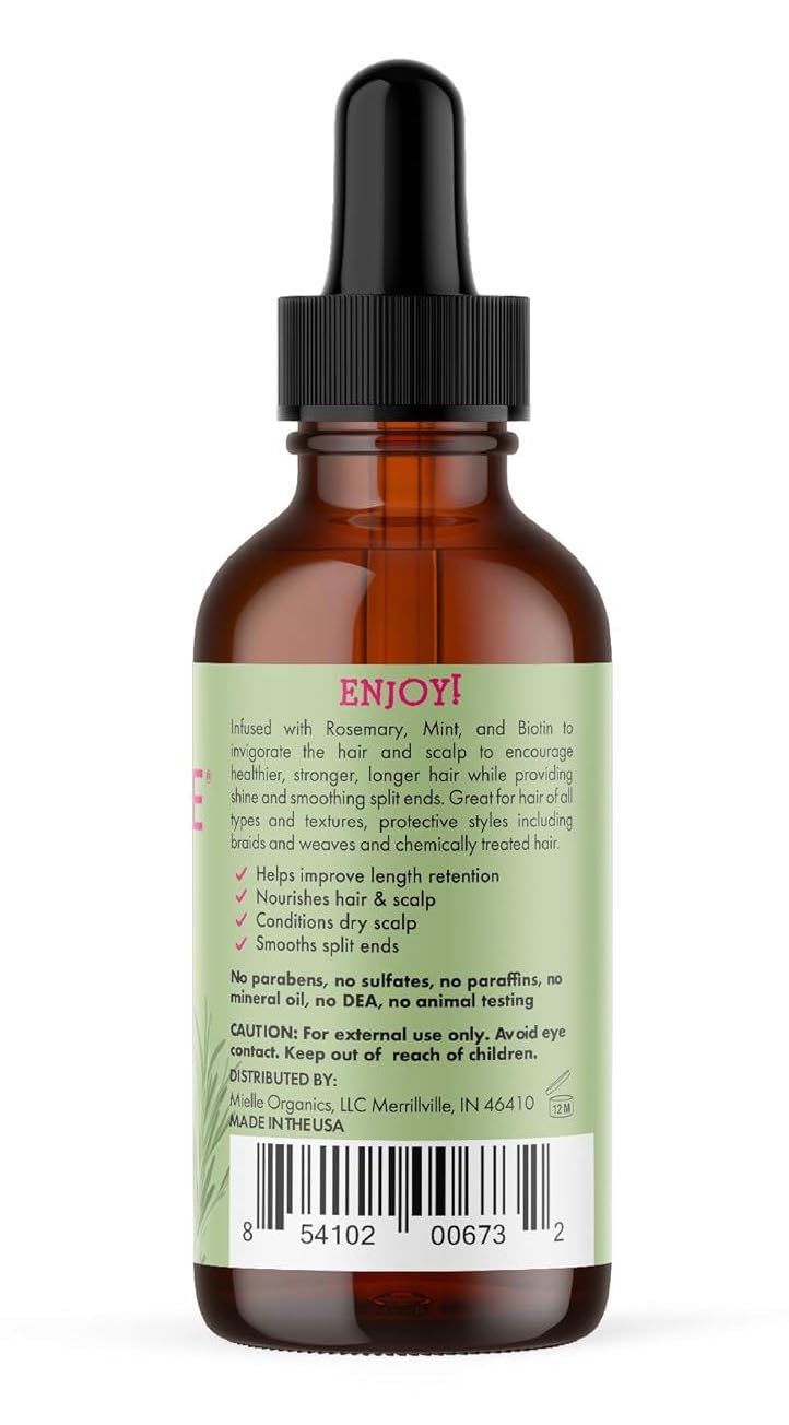 Mielle Organics Rosemary Mint Hair Oil with Biotin, 2 oz