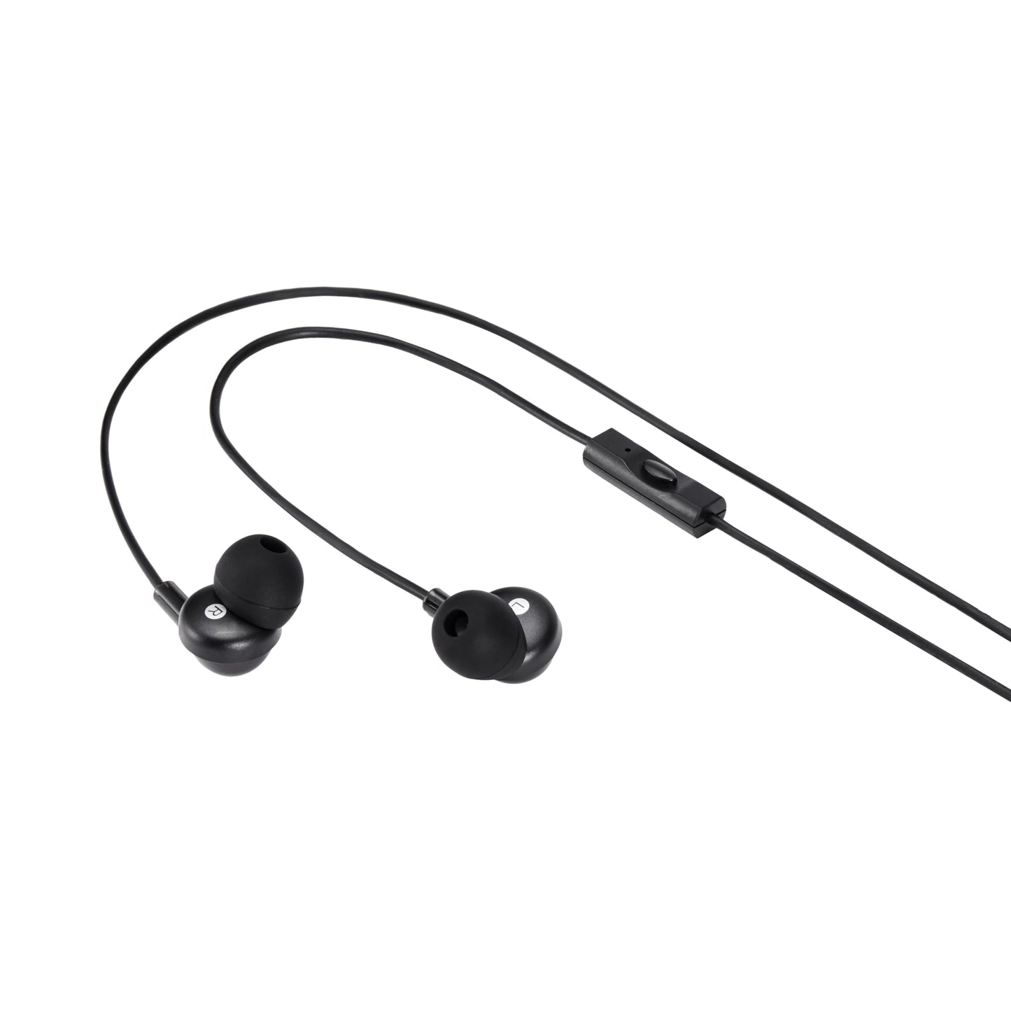 Amazon Basics Wired Earbuds with Microphone, In-Ear Headphones, 3.5mm Jack, High Definition Sound, Secure Fit, 4.2 ft Cable, S/M/L Ear Tips, Black