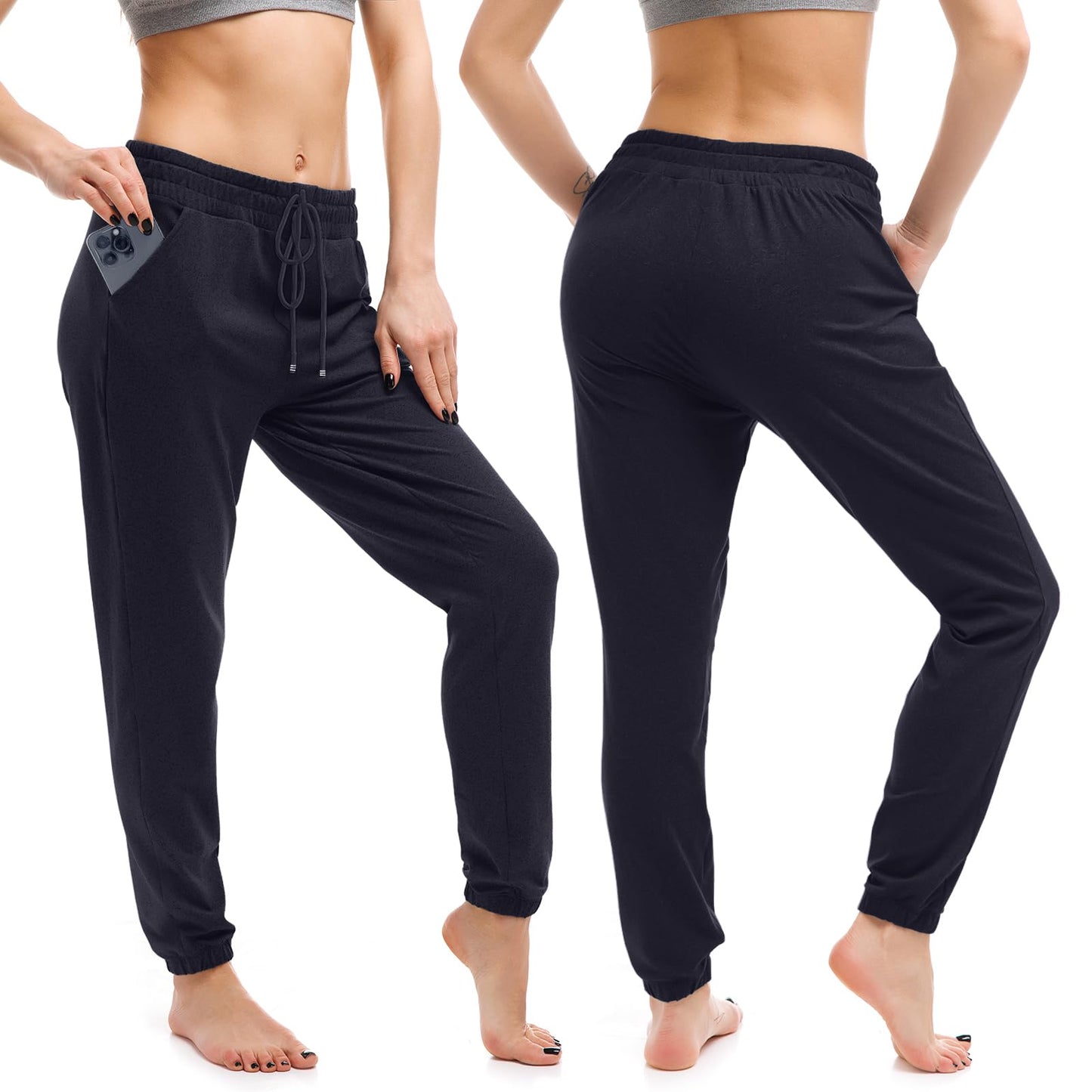 Walifrey Joggers with Pockets, Drawstring Sweatpants Women