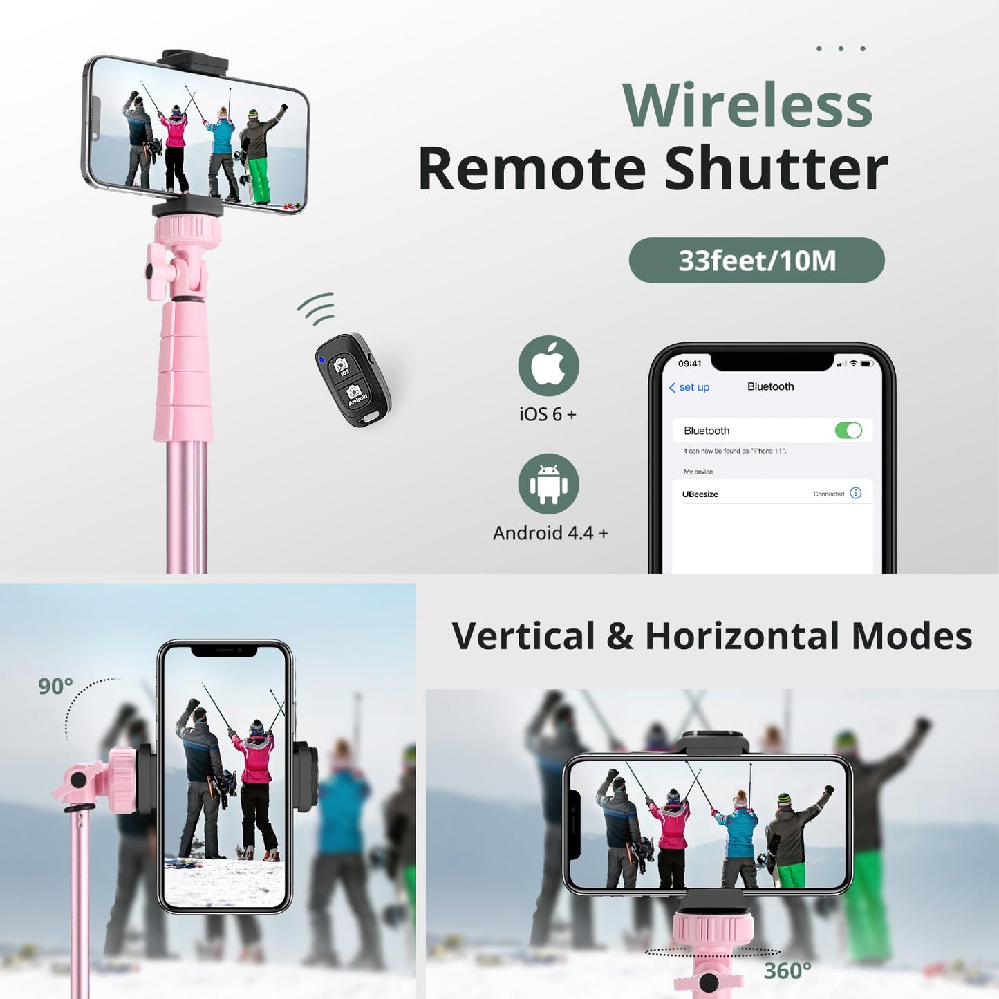 SENSYNE 72" Phone Tripod, Extendable Cell Phone Tripod Stand, Selfie Stick with Wireless Remote and Phone Holder, Compatible with iPhone Android Phone, Camera