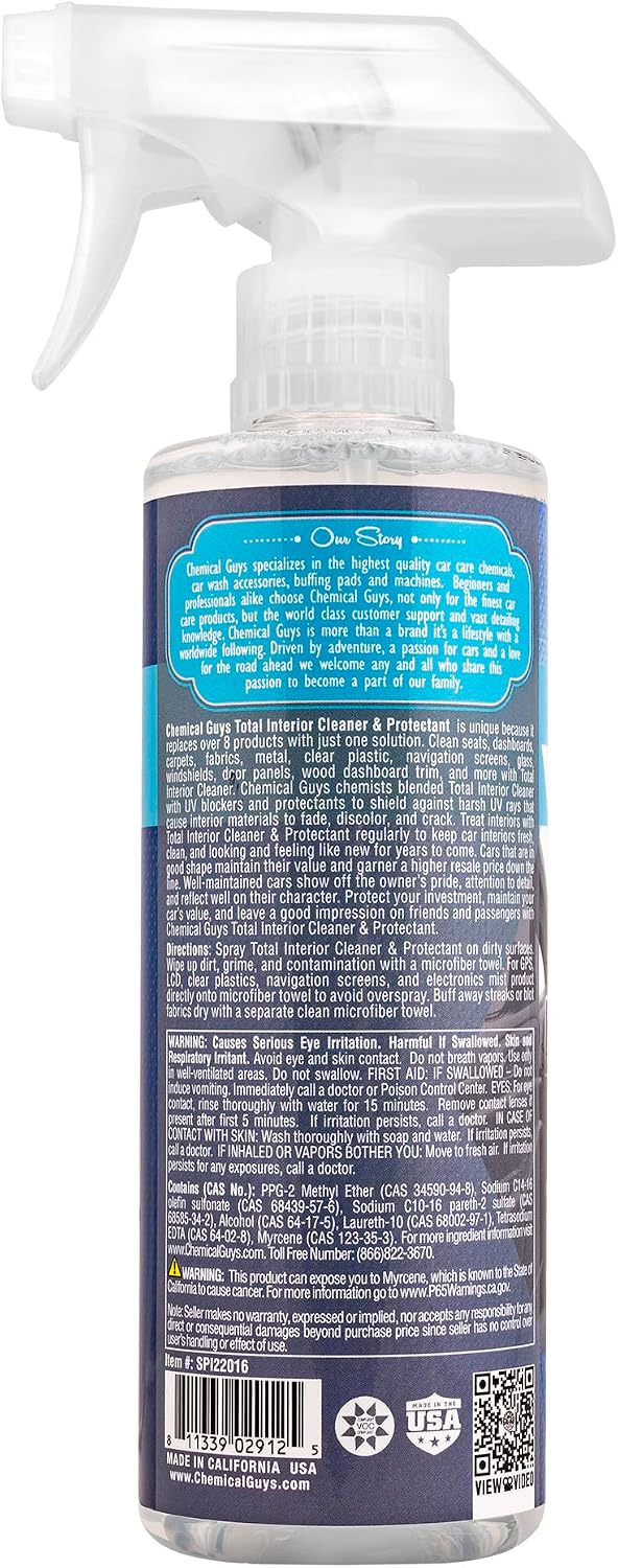 Chemical Guys, Total Interior Cleaner, Protectant & Car Detailer, 16 oz