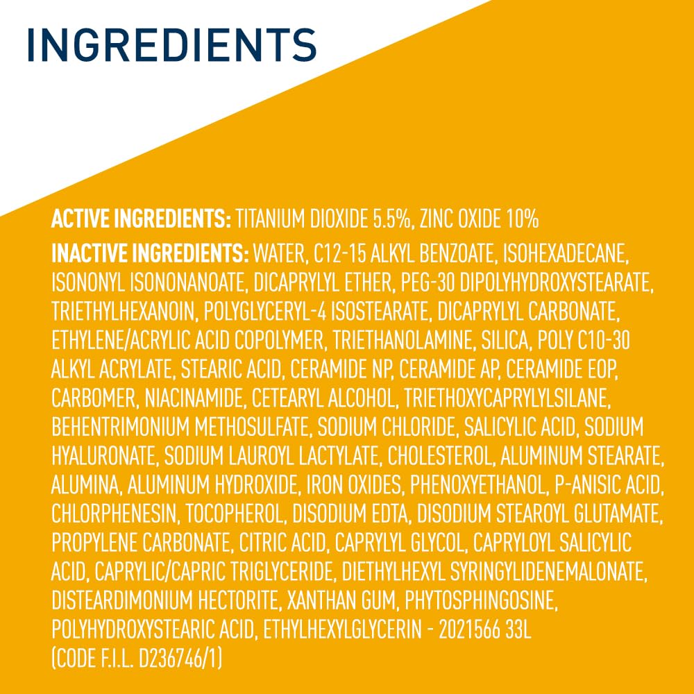 CeraVe Tinted Sunscreen for Face, Mineral SPF 30 Moisturizer, Deep, 1.7oz