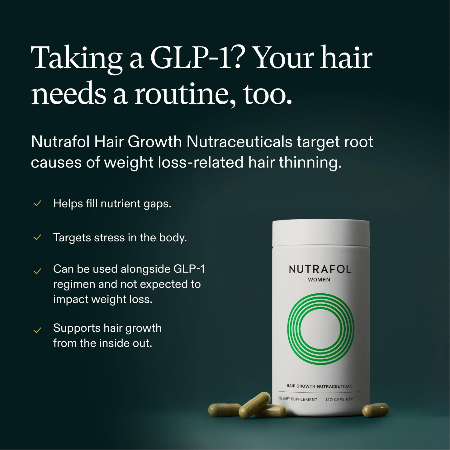 Nutrafol Women Hair Growth Supplements, Ages 18-44, 1-Month Bottle