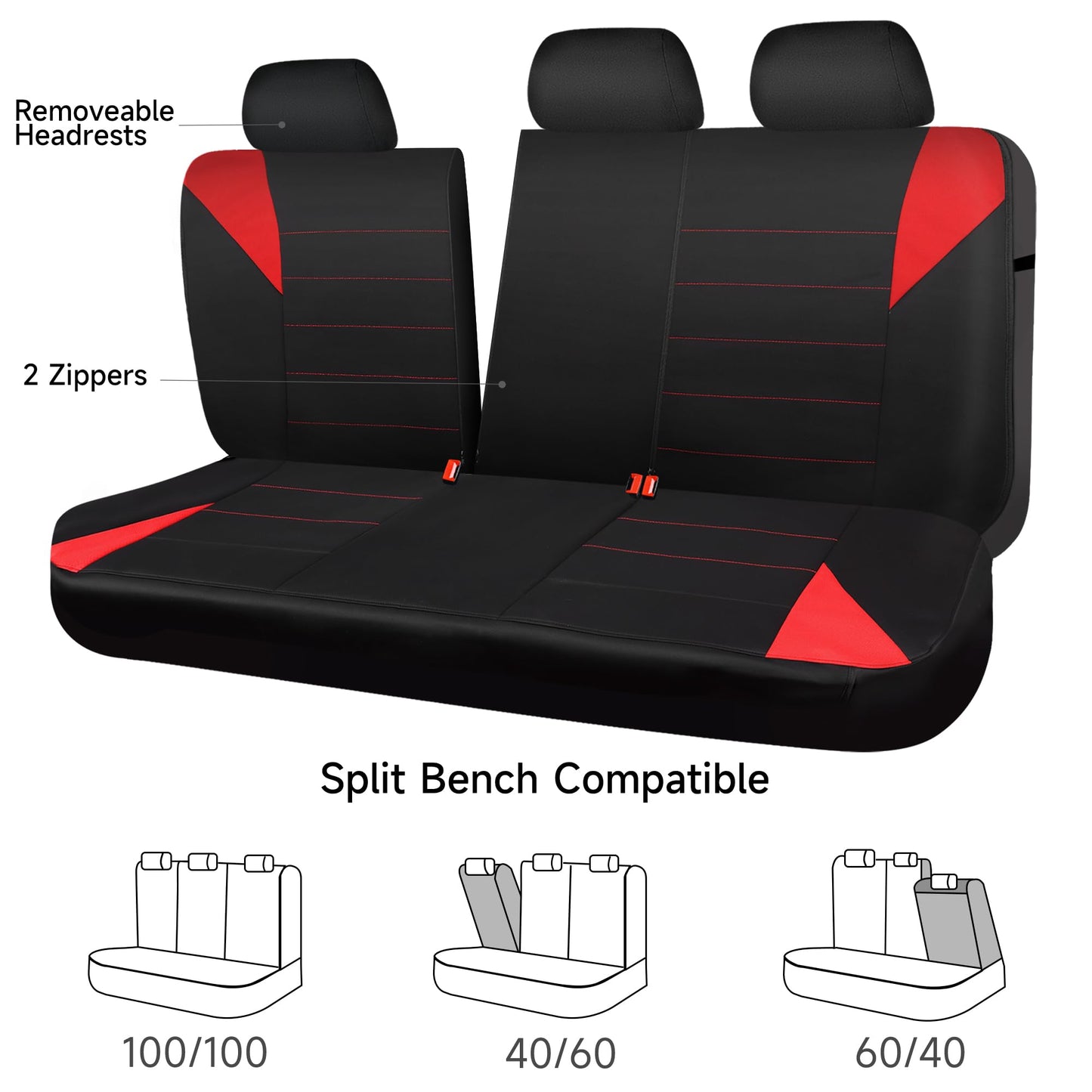 CAR PASS Waterproof Car Seat Covers Front Seats Only with 5mm Composite EVA, Neoprene Car Seat Cover with Separate Headrest Cover, Quick Setup Universal Fit for Car SUV Trucks,Airbag Compatible(Gray