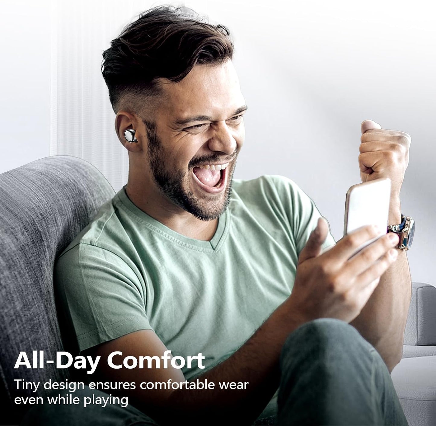 kurdene Wireless Earbuds Bluetooth 5.3 in Ear Buds Light Weight Headphones,Deep Bass Sound,Built in Mics Headset,Clear Calls Earphones for Sports Workout Glossy Black