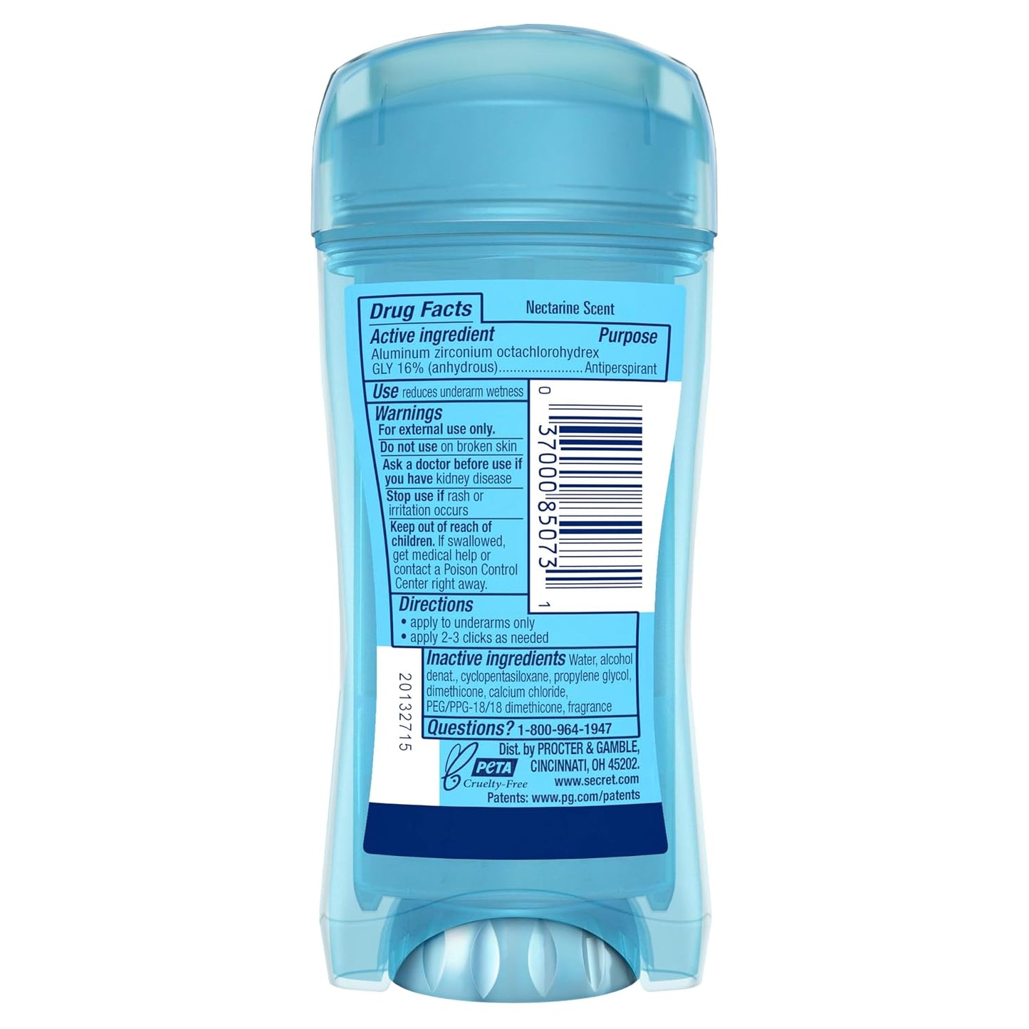 Secret Fresh Antiperspirant Deodorant for Women, 72hr Freshness on the Rocks with Pro-Hyaluronic Acid, Miami Mocktails Edition, Clear Gel, Pineapple Paradise with Pineapple & Coconut Scent, 2.6 oz