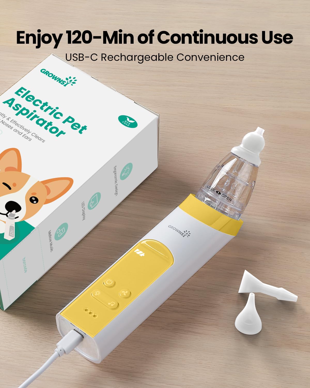 GROWNSY Nasal Aspirator for Baby, Electric Nose Sucker, Powerful Suction