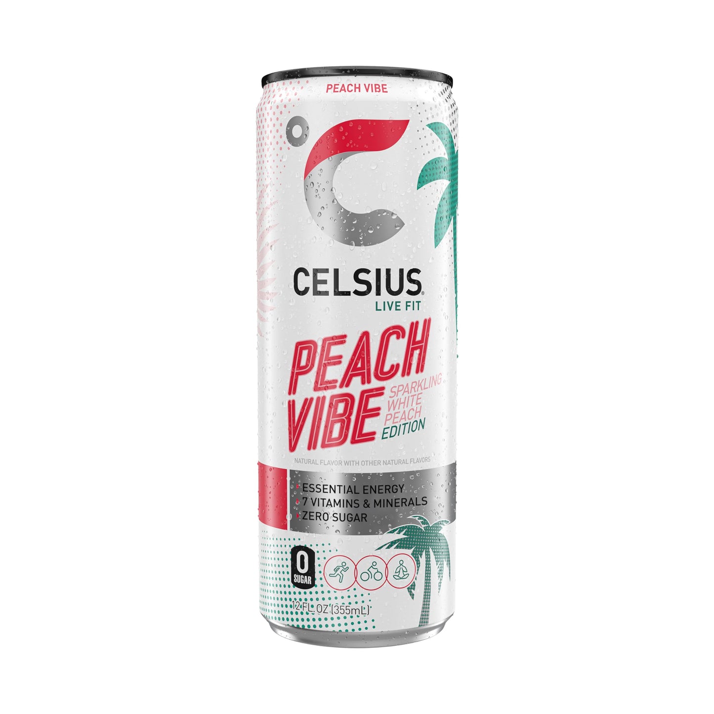 CELSIUS Sparkling Tropical Vibe, Functional Essential Energy Drink 12 Fl Oz (Pack of 12)