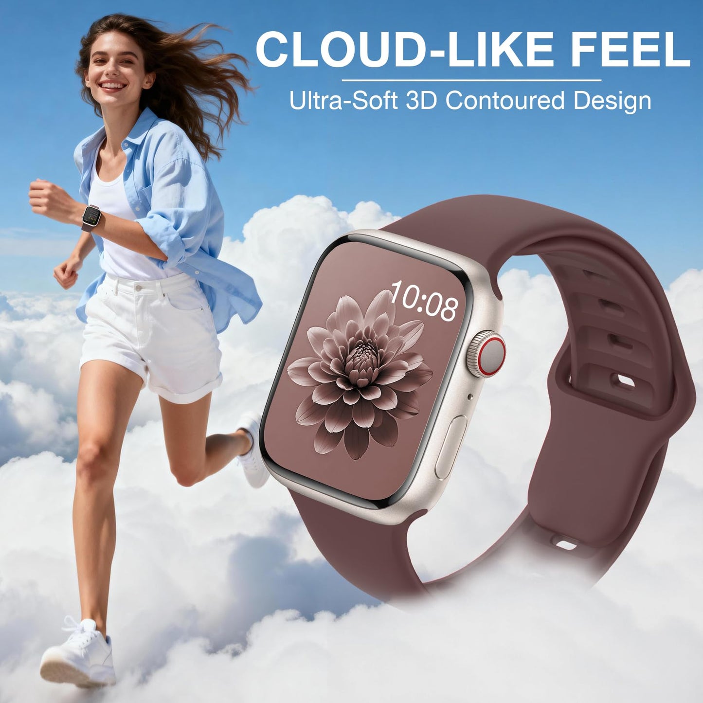 10 Pack Silicone Sport Bands Compatible with Apple Watch Band Women Men
