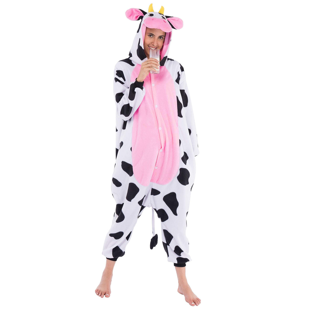 Spooktacular Creations Halloween Dalmatian Dragon Cow Costume, Animal Costume Hooded Jumpsuit for Halloween Cosplay Party