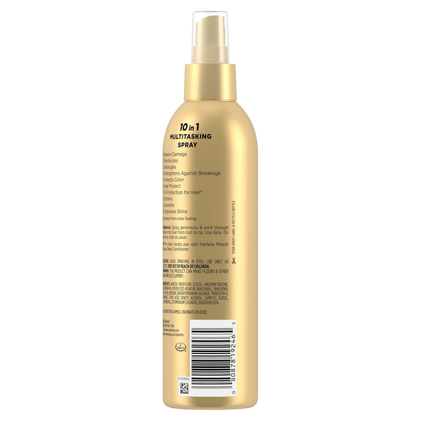 Pantene Miracle Rescue 10-in-1 Multitasking Spray, Heat Protection, 5.7 oz