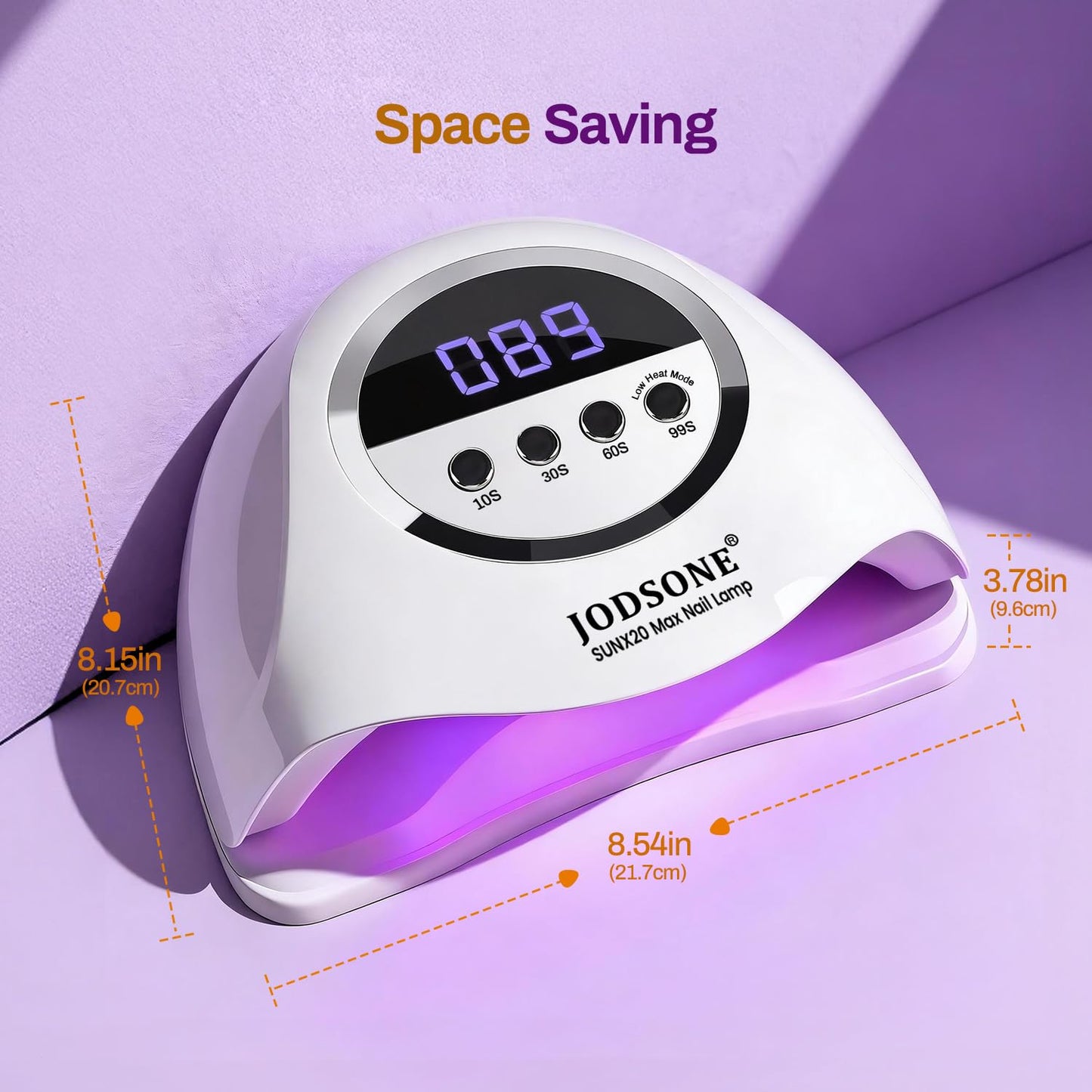 JODSONE U V LED Nail Lamp with Base Coat Top Coat Set, Nail Dryer for Gel Polish for Nails with Automatic Sensor & 4 Timers