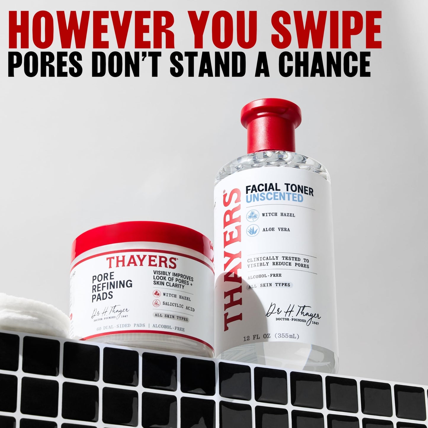 Thayers Blemish Clearing Acne Pads, Salicylic Acid Acne Treatment for Face, Pore Reducing, Exfoliating, and Soothing Skincare, Witch Hazel Toner Pads, 60 Ct