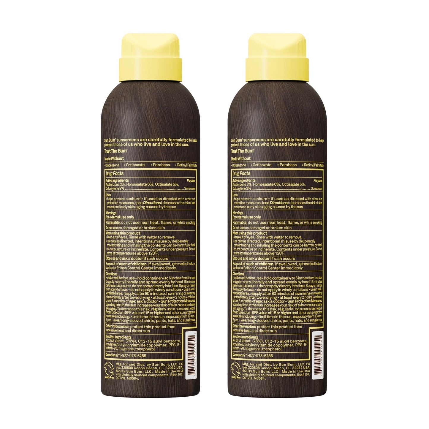 Sun Bum Original SPF 50 Broad Spectrum Sunscreen Body Spray - 6 oz (2-Pack)