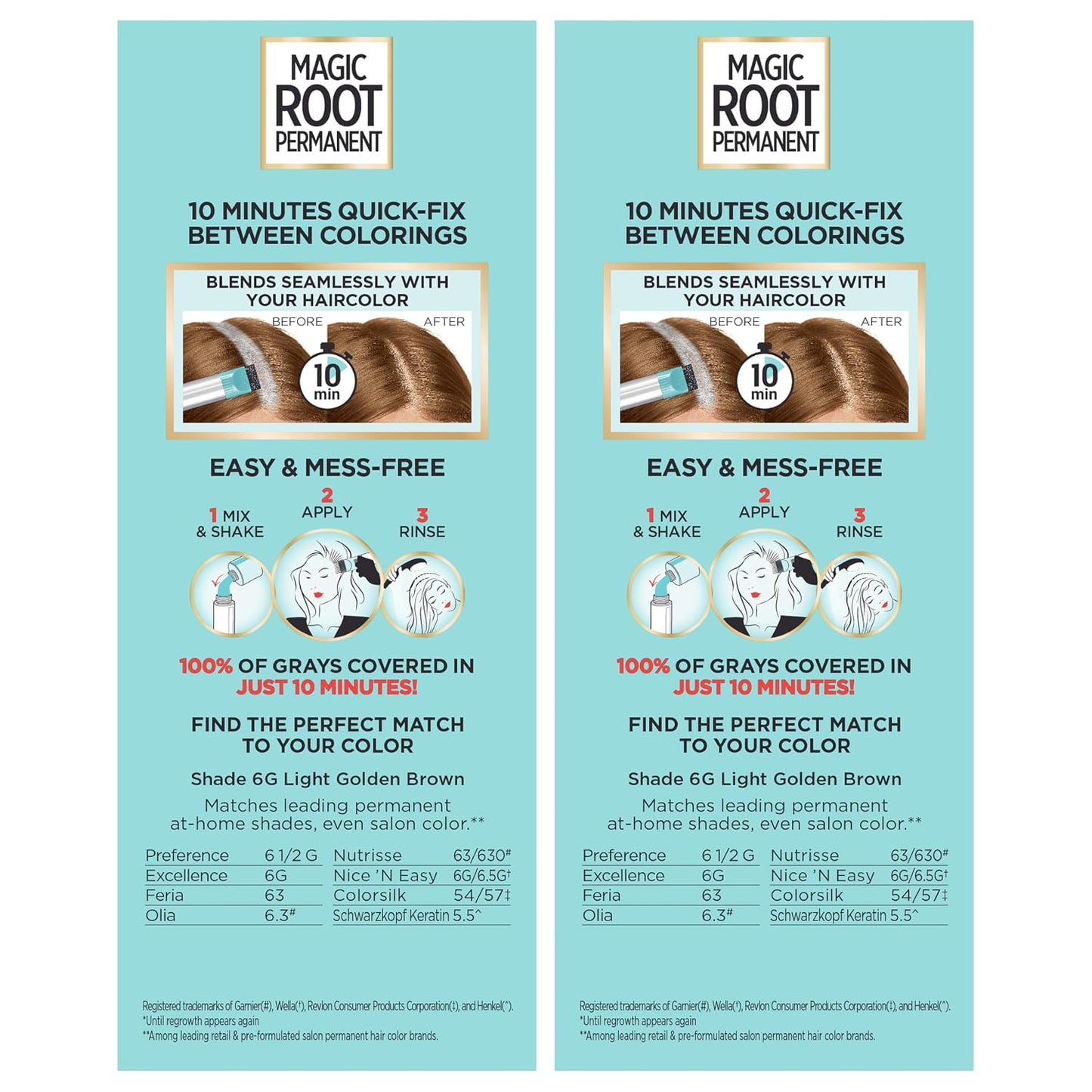 L'Oreal Paris Magic Root Permanent Hair Color Kit, 100% Gray Hair Coverage In Just 10 Minutes, Precision Brush Applicator for Seamless Application, 4 Dark Brown (2 Count)