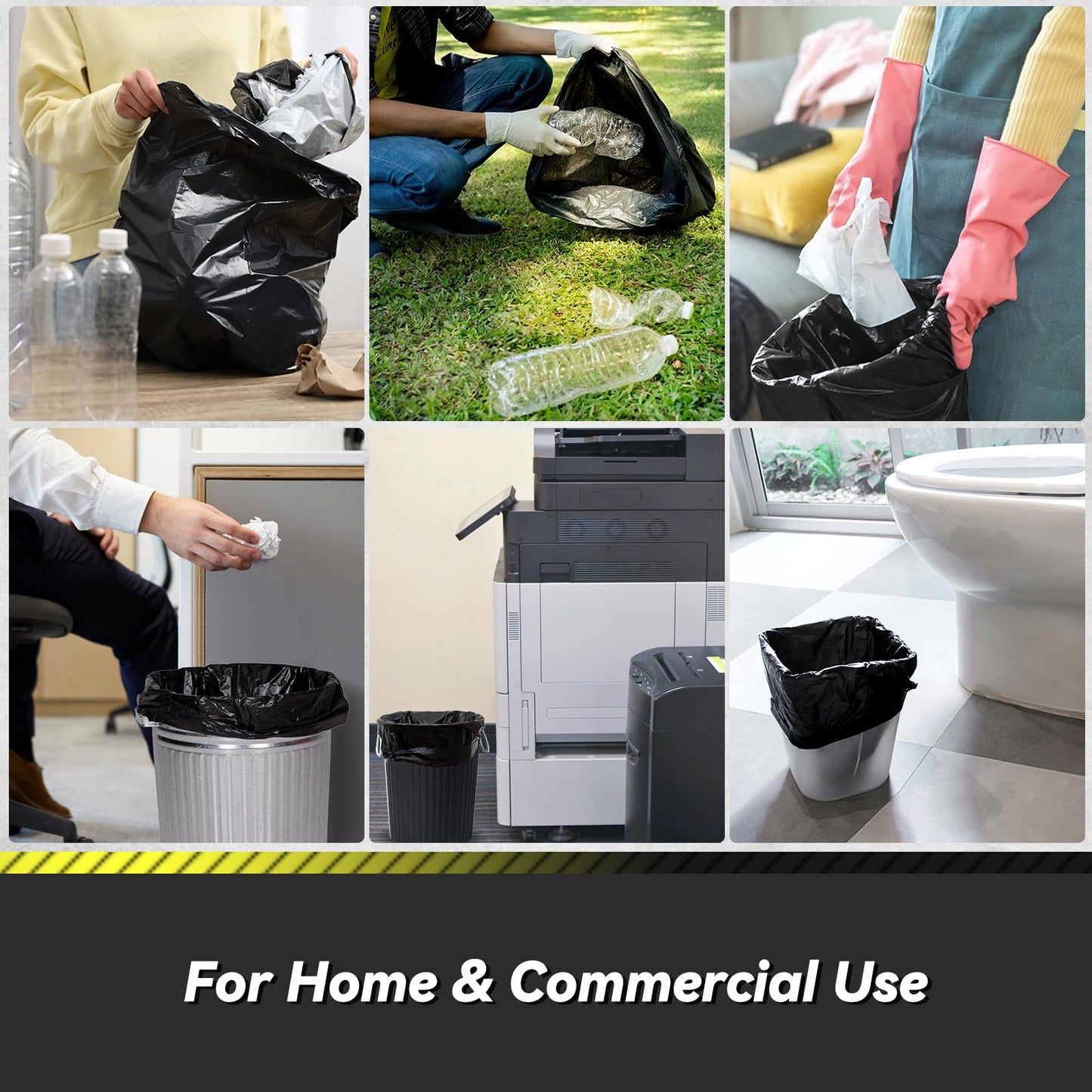 Wowflash 100 Count 55-60 Gallon Trash Bags