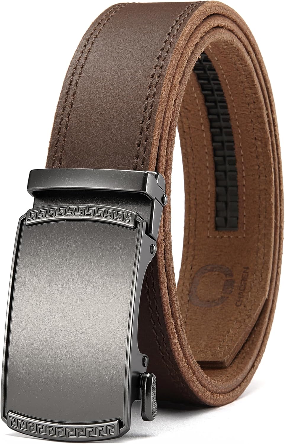 CHAOREN Men's Leather Ratchet Belt - Customizable Fit (35mm)