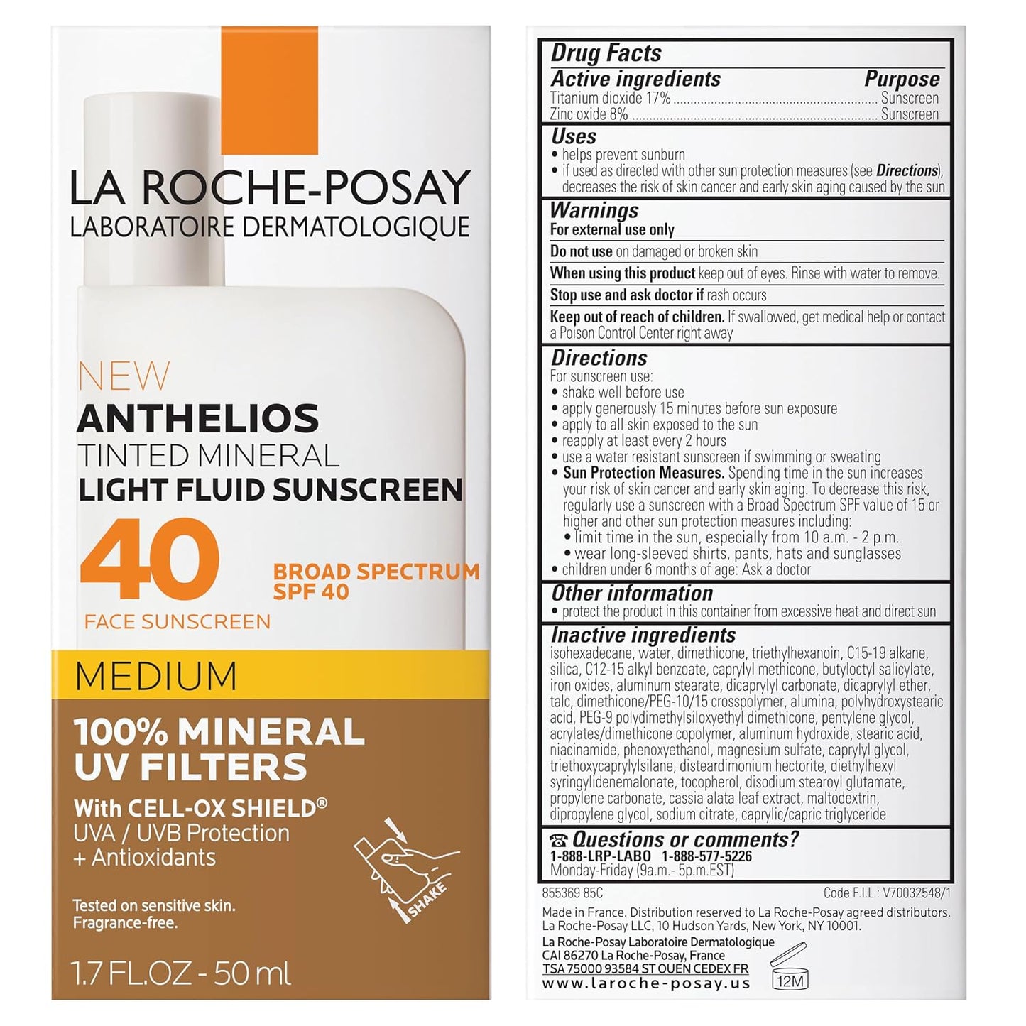 La Roche-Posay Anthelios Mineral Light Fluid Sunscreen for Face in 5 shades