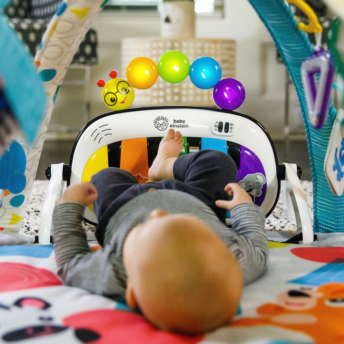 Baby Einstein 4-in-1 Kickin' Tunes Music and Language Play Gym and Piano Tummy Time Activity Mat