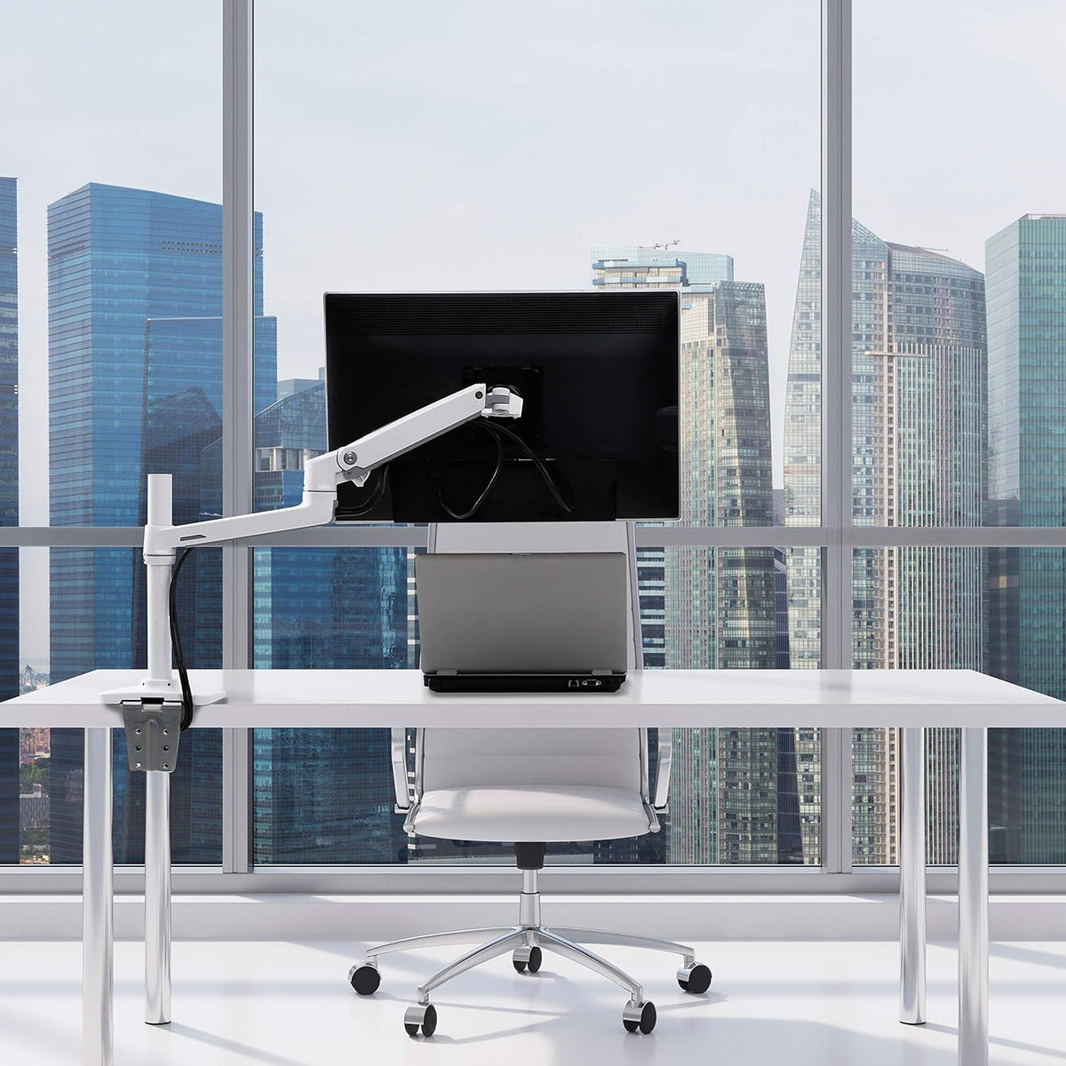 Ergotron – LX Monitor Arm, Single Monitor Desk Mount – Fits Flat Curved Ultrawide Computer Monitors up to 34 Inches, 7 to 25 Lbs, VESA 75X75Mm or 100X100Mm – Tall Pole, White