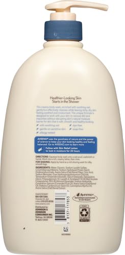 Aveeno Skin Relief Body Wash with Triple Oat Complex, Fragrance-Free, Gentle Daily Body Wash for Sensitive Skin Leaves Itchy, Dry Skin Feeling Soothed & Moisturized, Value Size 33 Fl Oz