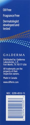 Differin Acne Retinoid Treatment Gel, 0.1% Adapalene, 45g Pump