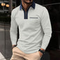 Autumn Polo Shirt Zipper Men'S Long Sleeve Polo Shirt