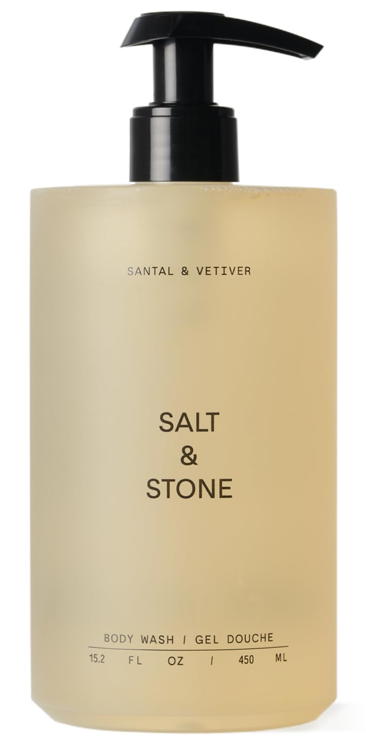 Salt & Stone Body Wash for Women & Men, Bergamot & Hinoki 15.2 fl oz