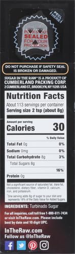 In The Raw Granulated Turbinado Cane Sugar, 2 lb Box, Pure, All-Natural Turbinado Sugar, Non-GMO Project Verified, Kosher, Vegan and Gluten Free (Pack of 12)