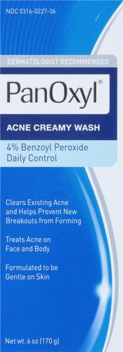 PanOxyl Antimicrobial Acne Creamy Wash, 4% Benzoyl Peroxide, 6 Ounce