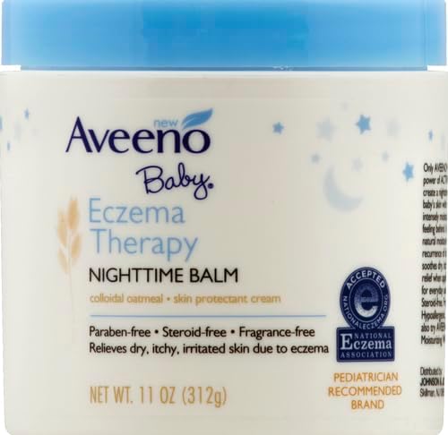Aveeno Baby Eczema Therapy Nighttime Body Balm, Hypoallergenic, 11 oz