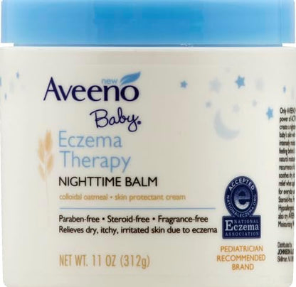 Aveeno Baby Eczema Therapy Nighttime Body Balm, Hypoallergenic, 11 oz