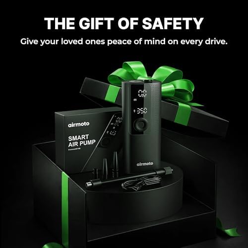 Airmoto Tire Inflator Portable Air Compressor for Cars, Bikes and Bicycles