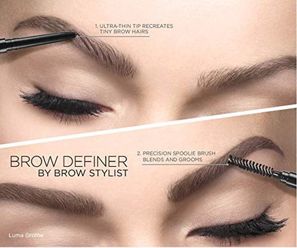 L'Oreal Paris Makeup Brow Stylist Definer Waterproof Eyebrow Pencil, Ultra-Fine Mechanical Pencil, Draws Tiny Brow Hairs and Fills in Sparse Areas and Gaps, Brunette, 0.003 Ounce (Pack of 2)