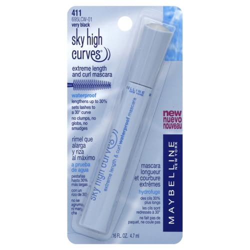 Maybelline Lash Sensational Sky High Washable Mascara Makeup, Volumizing, Lengthening, Defining, Curling, Multiplying, Buildable Formula, Blackest Black, 1 Count