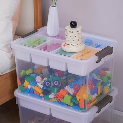 Citylife 6Qt 4Packs Clear Craft Organizers and Storage BOX, Sensory Bins