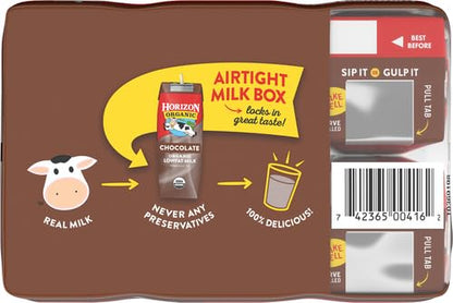 Horizon Organic Shelf Stable Whole Milk Boxes, Pack of 18-8g Protein per Serving