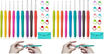 Yarniss Crochet Hooks,14 Size Ergonomic Crochet Hooks Set 2mm(B)-10mm(N)