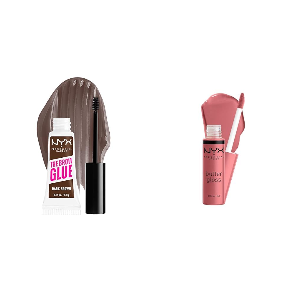 NYX PROFESSIONAL MAKEUP The Brow Glue, Extreme Hold Tinted Eyebrow Gel - Dark Brown
