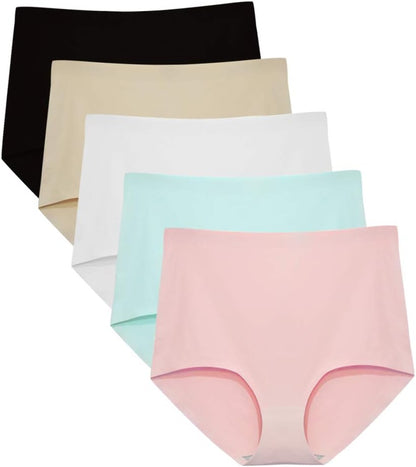 FallSweet No Show High Waist Briefs Underwear for Women Seamless Panties