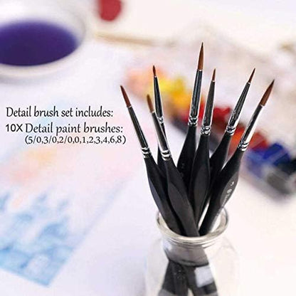 Golden Maple Detail Paint Brushes Set 10pcs