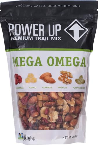 Power Up Trail Mix, Mega Omega Trail Mix, Non-GMO, Vegan, Gluten Free, No Artificial Ingredients, Gourmet Nut, 14 Ounce Bag
