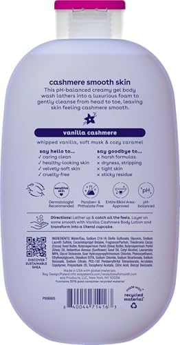eos Cashmere Body Wash- Vanilla, Creamy Gel with Shea Butter, 16 fl oz