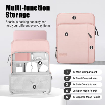 Sleeve Case with Shoulder Strap for Laptop, 13.3-14", Pink