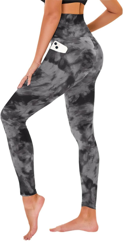 TNNZEET High Waisted Leggings for Women - No See Through Tummy Control Cycling Workout Yoga Pants with Pockets Reg & Plus