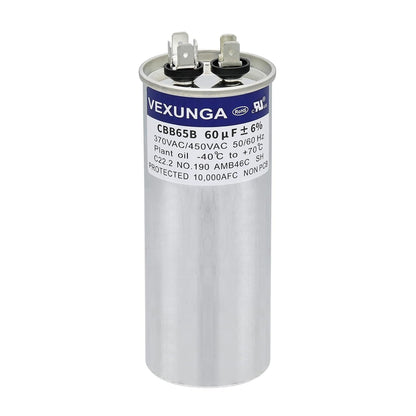 VEXUNGA 5uF 370/440VAC 50/60Hz CBB65 CBB65A Oval Run Start Capacitor 5 MFD 370V/440V Air Conditioner Capacitors for AC Unit Fan Motor Start or Pool Pump or Air Condenser Straight Cool