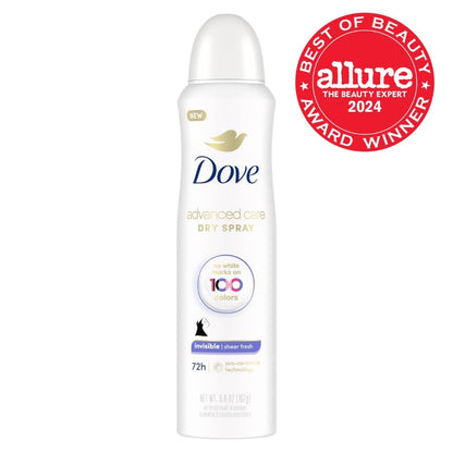 Dove Invisible Antiperspirant Dry Spray Clear Finish 3PK 3.8 oz