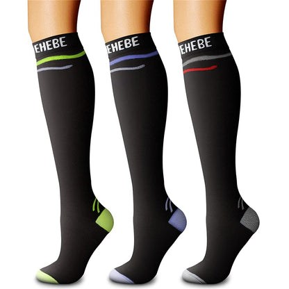 CHARMKING Compression Socks for Women & Men Circulation (3 Pairs) 15-20 mmHg is Best Support for Athletic Running Cycling
