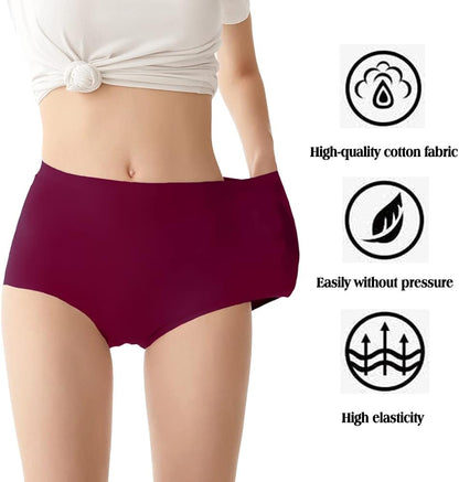 FallSweet No Show High Waist Briefs Underwear for Women Seamless Panties