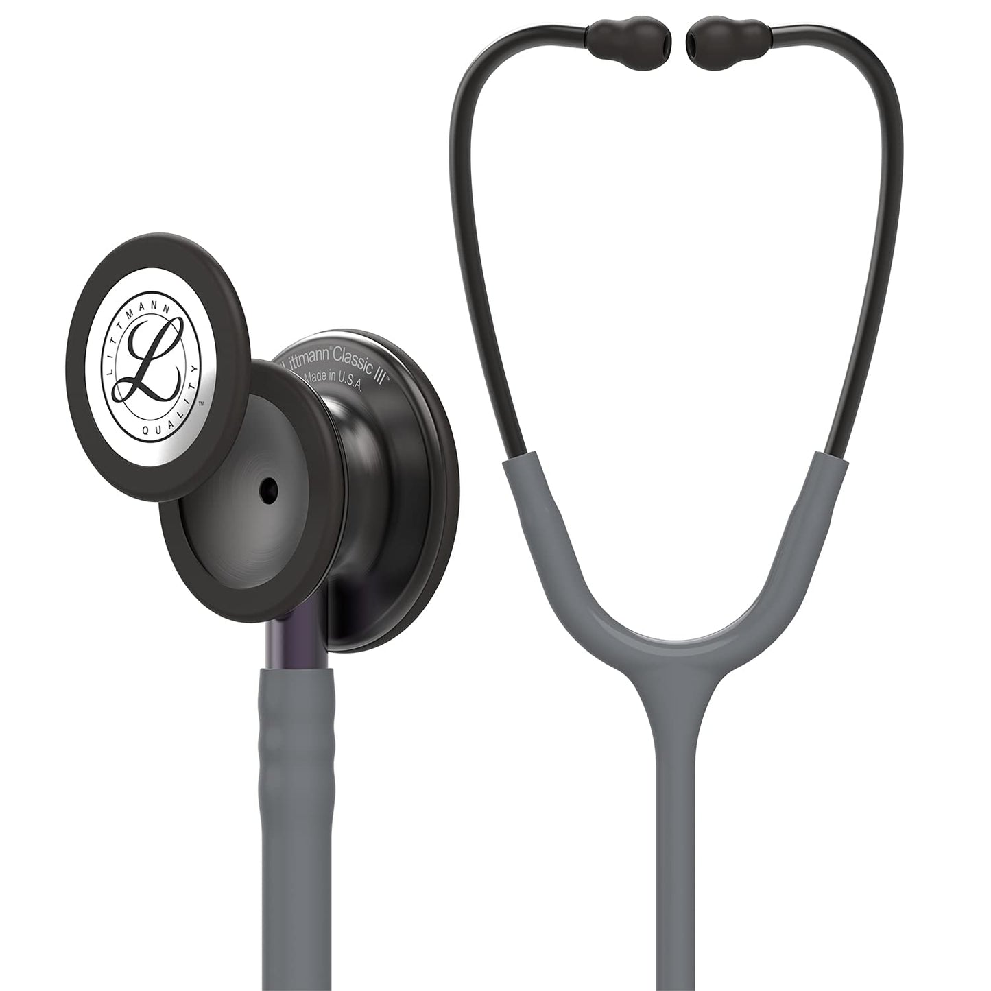 3M Littmann Classic III Monitoring Stethoscope, 5803, More Than 2X as Loud, Weighs Less, Stainless Steel Black-Finish Chestpiece, 27" Black Tube, Stem and Headset
